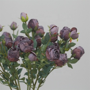 Centre de table de style coréen, 5 têtes de roses en soie, fleurs artificielles décoratives pour la maison, mariage, fête, décoration de table - Product Image 2