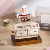 Drehbarer Mini-Holz-Tischkalender Moderner Ewiger Countdown-Erinnerungskalender mit Zeitmanagement-Funktionen