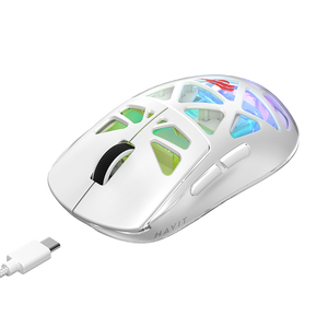 <span class=keywords><strong>Souris</strong></span> <span class=keywords><strong>sans</strong></span> <span class=keywords><strong>fil</strong></span> tri-mode Havit MS1044WB, directement de l'usine, noire, 500 mAh, RGB, rechargeable, mécanique, ajourée, pour le bureau et les jeux - Product Image 6