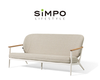 SIMPOLIFESTYLE Mobilier d'extérieur écologique haut de gamme ATLANTA Chaise longue 3 places Jardin Terrasse Hôtel Resort Salon Salle à manger