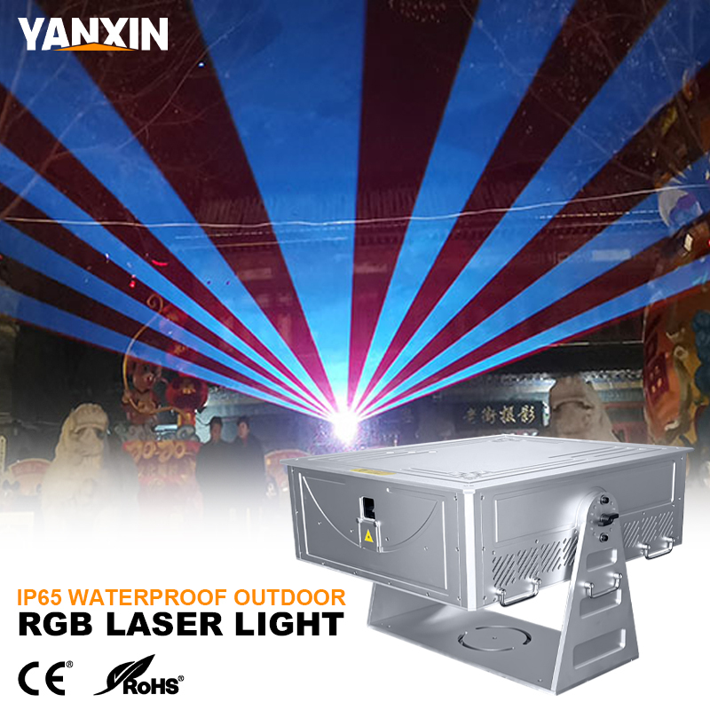 80W High Brightness Outdoor Stage Laser Show Light IP65 Waterproof RGB Animation Projector ILDA Connect Disco Party Music
