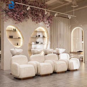 Modern Beauty Salon Decoration Design Beauty Salon Furniture Barber Shop Mirror Station Custom <strong>Reception</strong> Desk For Beauty Salon - Product Image 3