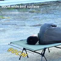 Lit extérieur pliant léger en alliage d'aluminium de 90cm de large Lit de camping portable au design moderne Lit étendu pliable