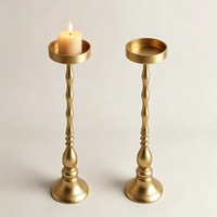 Chandelier sur pied en fer de style bambou vintage de 66,5 cm pour mariages, supports à fleurs pour églises, cours et allées