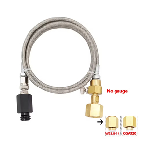 Kit de réservoir externe de CO2 en acier avec tuyau tressé pour machine Sodastream, pour la fabrication d'eau gazeuse, sans manomètre - Product Image 1