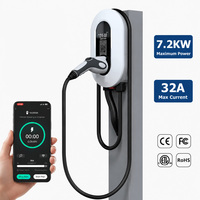 Estación de Carga para Vehículos Eléctricos de Pared, 32A, Control Inteligente por Aplicación, Tipo 2, Montaje en Suelo, 7kw 7.4kw, Cargador Wallbox para Vehículos Eléctricos