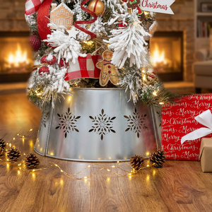AK Brass Customized Metal <b>Christmas</b> <b>Tree</b> Collar in Nickel Finished Round <b>Tree</b> Collar For Home Decor / <b>Christmas</b> Decor Item - Product Image 1