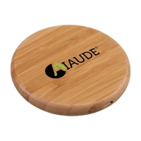 Logo personnalisé Chargeur sans fil en bambou Chargeur de téléphone sans fil en bois à induction 10W