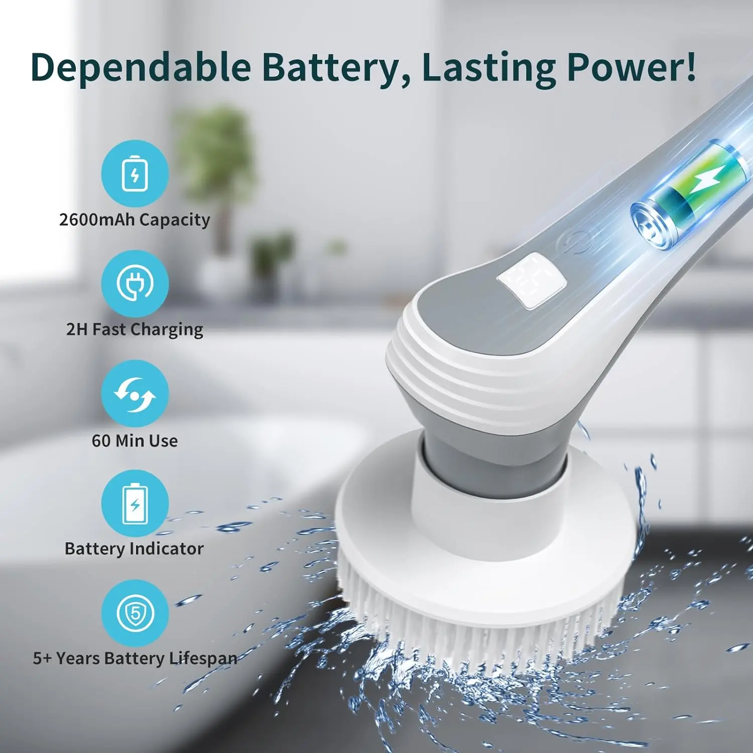 Electric cleaning brush 5-in-1 handheld kitchen spin brush electric brush scrubber