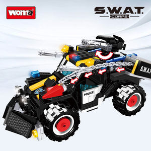 WOMA JUGUETES Venta al por mayor personalizar SWAT Asalto vehículo policía coche arma plástico bloques de construcción ladrillos juguetes conjunto para niños - Product Image 3