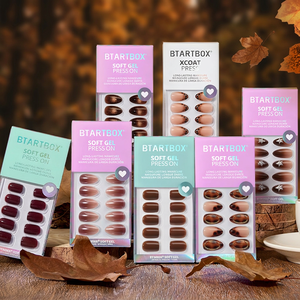 BTARTBOX Juego de Uñas Postizas Francesas con Diseño de Leopardo, Uñas de Gel Suave al por Mayor, Kit de Uñas Postizas Cortas para Otoño e Invierno - Product Image 1