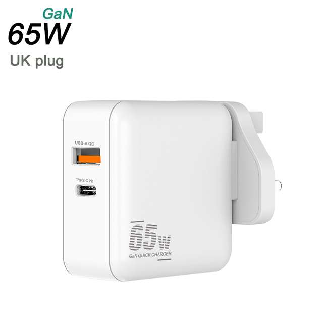 Android Cell Phone Wall Fast USB Charger Type C Kc 65W Gan Chargers for Samsung Apple Iphone Mobile Phones Socket Port