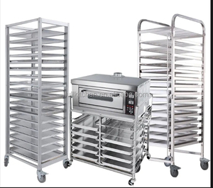 공장 9/15/18 계층 이중 목적 알루미늄 빵 냉각 트레이 시트 팬 랙 베이커리 트롤리 - Product Image 2