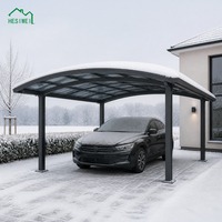 Abri de voiture autoportant HESIWEI en alliage d'aluminium de luxe, imperméable, durable, facile à assembler, pour allée résidentielle et usage extérieur