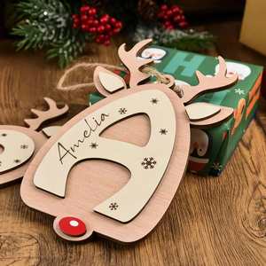 Adornos Personalizados de Reno con Nombre, Etiquetas para Árbol de Navidad, Letras de la A a la Z, Letrero de Madera para Calcetines Navideños, Recuerdo - Product Image 2