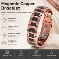 Joyería Magnética de Cobre Puro, Brazalete de Cadena con Paneles de Fibra de Carbono Negra para Pedidos al por Mayor