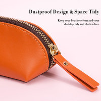 Étui à pinceaux de maquillage personnalisé, petit, mignon, style preppy, sac de voyage, pochette cosmétique imperméable à fermeture éclair