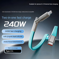 Cable TKT 2 en 1 de Carga Rápida Tipo-C/L, Silicona Líquida Trenzada, 480 Mbps, Metálico, Compatible con iPhone y Android, en Oferta en TikTok