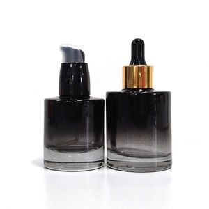 Luxury Frosted 30ml 50ml Pink Black Gradient Serum Cream <b>Pump</b> <b>Bottles</b> Cosmetic Essential Oil Glass Dropper <b>Bottle</b> - Product Image 6