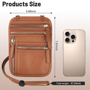 Portefeuille de cou pour voyageurs, femmes et hommes, avec blocage RFID, porte-passeport en cuir, organiseur de documents de voyage familial, pochette pour téléphone - Product Image 3