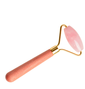 Set di strumenti per massaggio Gua Sha con rullo di giada HY Best, 100% giada rosa naturale, rullo per il viso in legno, utilizzabile anche come massaggiatore per collo e occhi gonfi. - Product Image 5