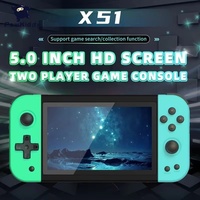 Console de jeu portable miniature X51 avec grand écran de 5 pouces, système Linux, prise en charge des émulateurs avec 3000 jeux, lecteur de jeux vidéo X16