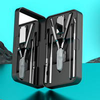 Luxueux ensemble de manucure en acier inoxydable 6 pièces pince à ongles dissolvant de peau morte coupe-cuticules dans un emballage en boîte