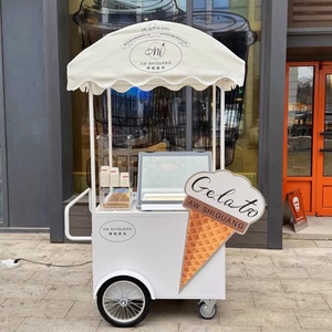 Commercial <strong>Ice</strong> Cream <strong>Display</strong> Vehicle <strong>Ice</strong> Cream Vending Trolley Doughnut Milk <strong>Food</strong> Sales <strong>Stand</strong> Coffee Mobile <strong>Stand</strong> - Product Image 1