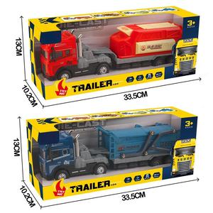 รถบรรทุกของเล่นแบบหล่อขึ้นรูป <span class=keywords><strong>1</strong></span>:<span class=keywords><strong>24</strong></span> พร้อมระบบเสียดทาน รถพ่วงกึ่งโลหะผสมแบบถอดประกอบได้ พร้อมไฟและเสียง - Product Image 6