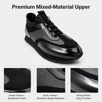 RADOLFA Baskets en cuir élégantes pour hommes, grande taille, chaussures de sport en matériaux mixtes, baskets décontractées légères et tendance pour hommes