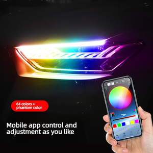 Feux de jour décoratifs flexibles pour voiture, contrôlables par application à distance, 9V-30V, clignotants, lumières de jour colorées, disponibles en tailles 30cm, 45cm, 60cm - Product Image 3