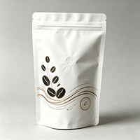 Sachet Doypack Mat Personnalisé avec Fermeture Éclair et Valve de Décompression pour l'Emballage et la Conservation Fraîche des Grains de Café Torréfiés