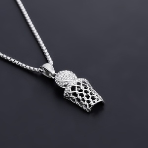 Fabricante de Joyería, Collares de Baloncesto con Diamantes CZ para Hombre y Mujer, Collares Deportivos Creativos de Hip Hop, Cadena para Colgante - Product Image 1