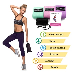 Bande de résistance en tissu pour les hanches, bandes de fitness pour les fessiers, bandes d'exercice longues pour les tractions, yoga, ensemble de bandes d'entraînement, logo personnalisé, entraînement à domicile, entraînement du corps - Product Image 5