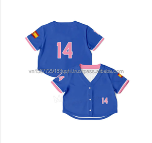 Vêtements de sport de baseball courts légers pour femmes vêtements de sport de mode vêtements de sport veste de baseball à séchage rapide par sublimation à impression complète - Product Image 1