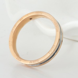 yunnique Rose Gold <b>Titanium</b> Steel Letter <b>Ring</b> Bezel Set Diamond Unisex Fashion Jewelry Gift - Product Image 3