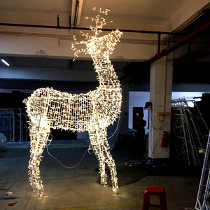 공장 야외 대형 3D 모티프 LED 조명 동물 풍경 및 결혼식 장식 할로윈 사용을위한 거대한 크리스마스 순록 - Product Image 5