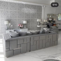 Luxuriöse Wohnzimmermöbel Gold-Weiß Stoff Wohnzimmer Villa Farbenfrohe Sitzgruppe Dubai Luxus-Sofa-Set Modulares Sektionalsofa