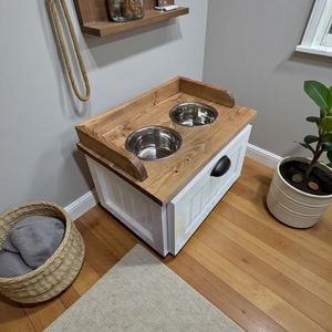 Tempat Makan Anjing dari Kayu dengan Laci - Product Image 1