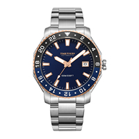 Montre automatique de plongée pour homme TIME TOKEN, tendance et très vendue, avec aiguilles luminescentes, chronographe, cristal saphir, acier inoxydable 316L
