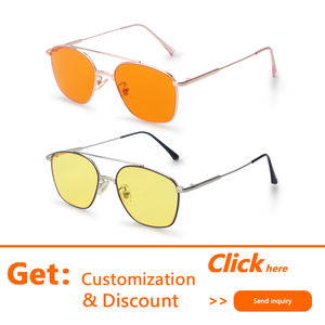 أزياء جديدة إطار معدني H9 h H8 أحمر برتقالي إطار بصري h1.8 جسر مزدوج للنساء نظارات خفيفة زرقاء مضادة - Product Image 2