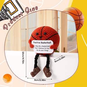 Baloncesto positivo Ganchillo Pierna larga Baloncesto de ganchillo con tarjeta de estímulo Muñecas DE APOYO DE BALONCESTO emocional de punto - Product Image 5