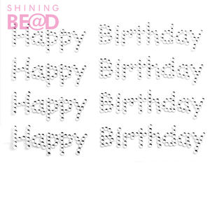 Joyeux anniversaire/anniversaire/cristal auto-adhésif lettre acrylique strass autocollant pour cartes de mariage joyeux noël - Product Image 1