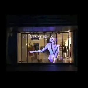 لون ديناميكي ليد قابل للطي شاشة عرض الحائط الديكور نافذة متجر فيلم شفاف مرن