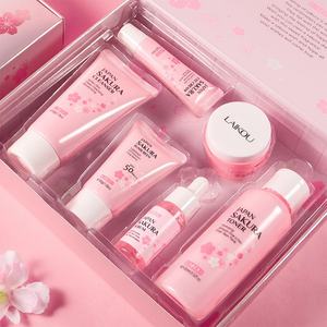 Ensemble de soins de la peau Laikou Private Label 6 pièces : nettoyant, tonique, sérum, crème pour les yeux, crème solaire, crème japonaise Sakura - Product Image 1