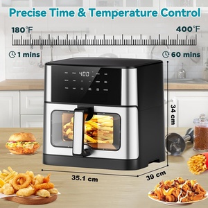 Oil Free Digital Control Square Modern Air Fryer Stainless Steel <b>Shell</b> Transparent Window Grill & Cook Household - Product Image 3