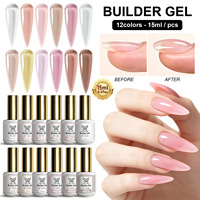 Colle de construction UV 12 couleurs (séchage rapide) pour extensions d'ongles sans capsules - Usage professionnel en salon