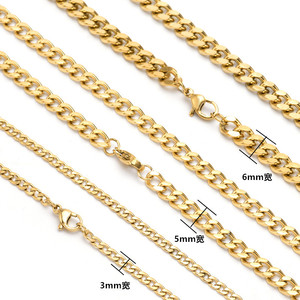 Chaîne et collier ras-du-cou en acier inoxydable maille gourmette cubaine pour hommes – Vente en gros à chaud - Product Image 6