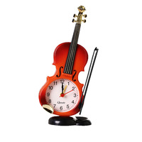 Réveil en forme de violon simulé, design créatif, mouvement à quartz, design moderne, horloge de table pour salon