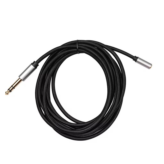 High Quality Cheap Aluminum Shell Gold Plated Head Shielded Cable 6.35 to 3.5 Male to Female Audio Video Cable Audio Cable
